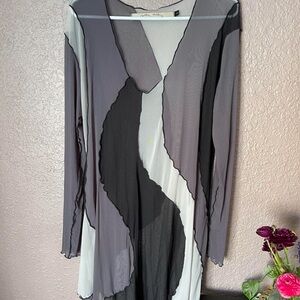 Mesh abstract art dress